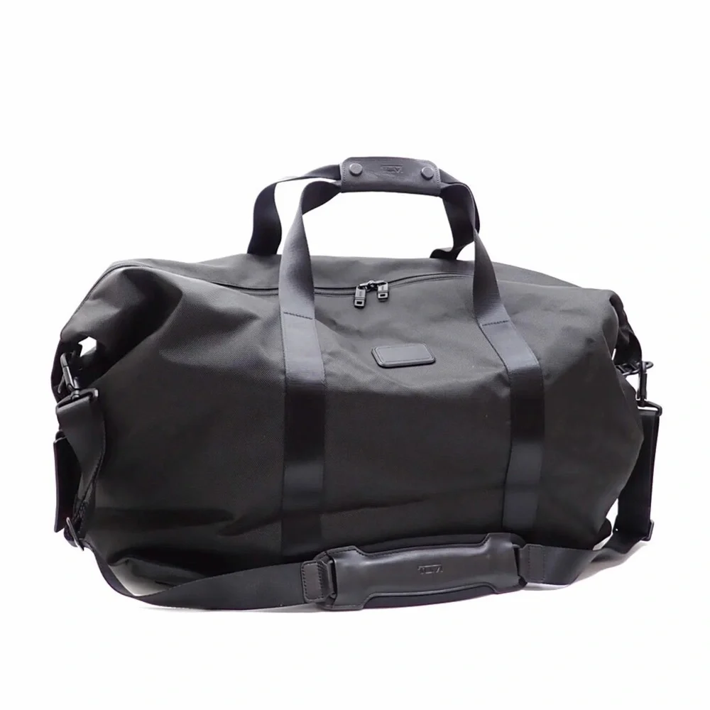 TUMI Alpha 2 Large Soft Travel Satchel in Black Bag